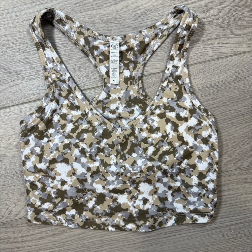 Sage women’s wire free sports bra size xs tan brown white activewear Yoga